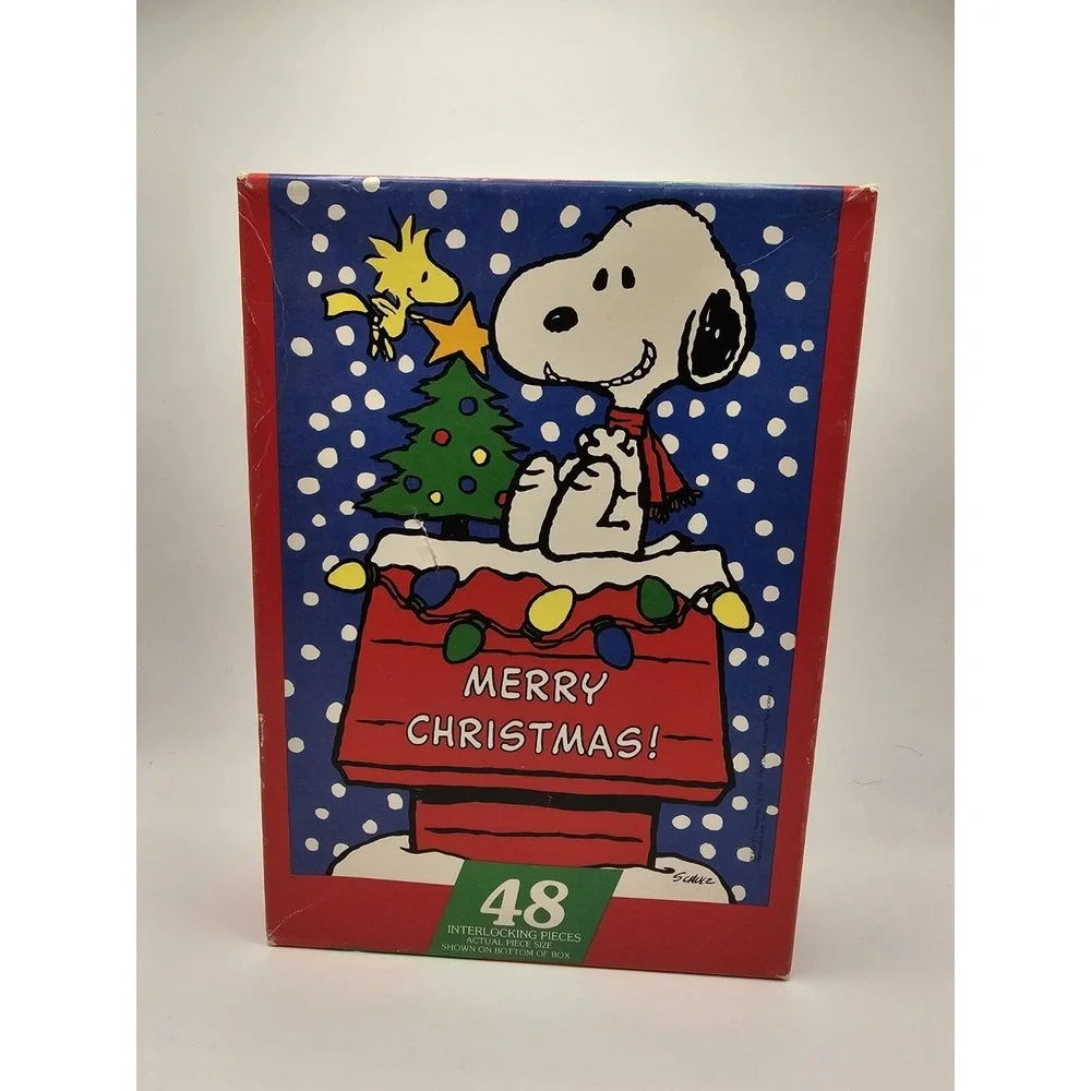 Vintage Springbok Peanuts Snoopy's Christmas Jigsaw Puzzle 48 Piece Hallmark